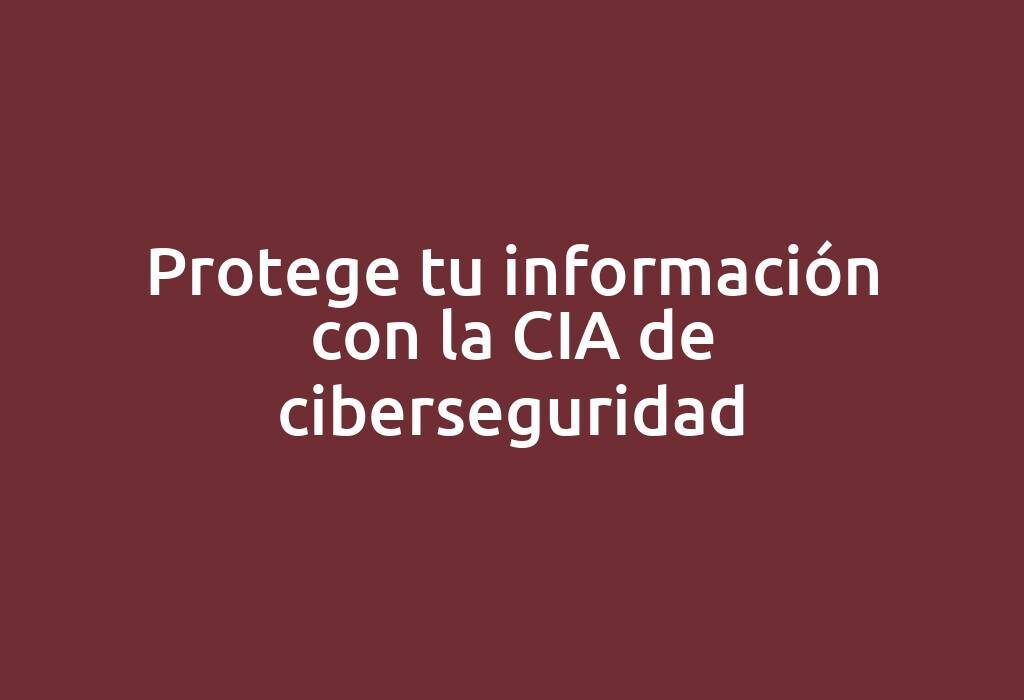 Protege tu información con la CIA de ciberseguridad