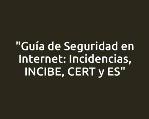 "Guía de Seguridad en Internet: Incidencias, INCIBE, CERT y ES"