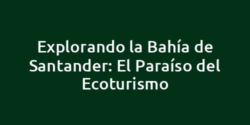 Explorando la Bahía de Santander: El Paraíso del Ecoturismo
